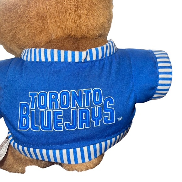 Vintage MLB Toronto Blue Jays 1999 13" Teddy Bear w/ Leather Cap RARE HTF. - Picture 6 of 10
